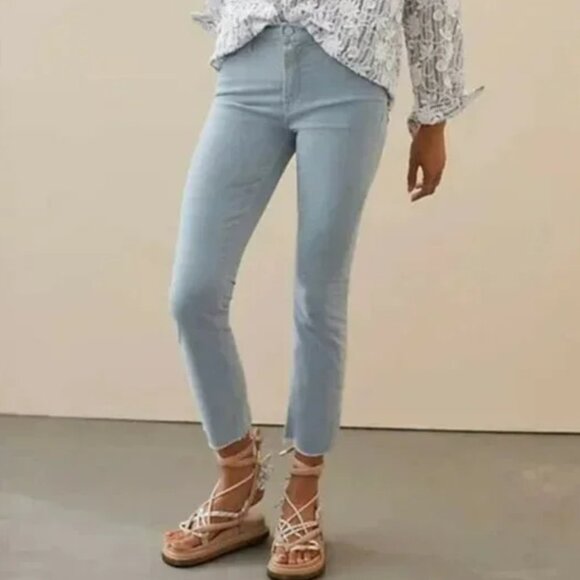 MOTHER Mid Rise Dazzler Ankle Fray Hopscotch Corduroy Pants Jeans Size 25 - Picture 1 of 13